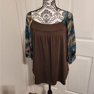 Venezia feather sleeve top